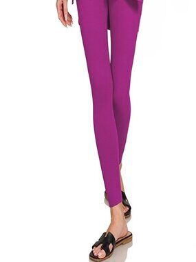 Zenana Brushed Soft Microfiber Leggings Color Lt Plum Small-XL